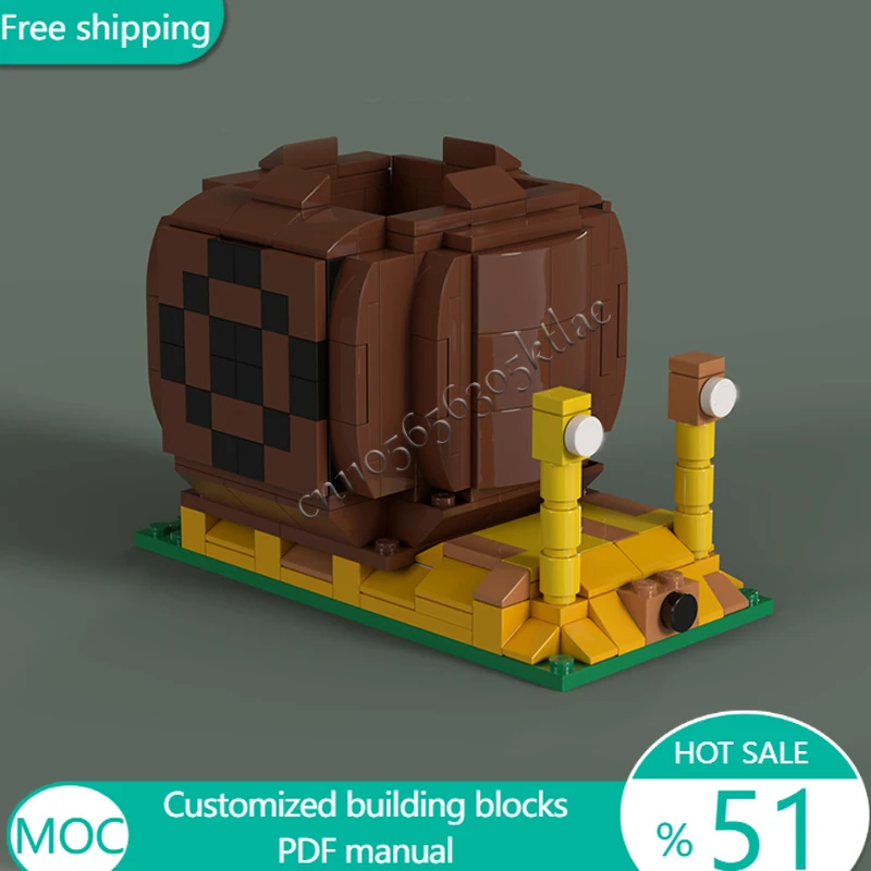 

334 шт., держатель для карандашей с изображением улитки, MOC, модульный строительный блок, модель, простой детский дизайн, креативные праздничные игрушки «сделай сам», подарки