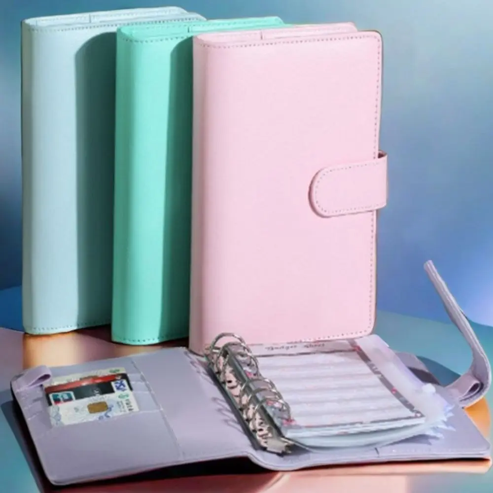 المحمولة A6 الميزانية النقدية Binde مع مشبك إغلاق مغناطيسي بو دفتر الموثق مع مغلفات سستة غطاء دفتر الملاحظات مجلة