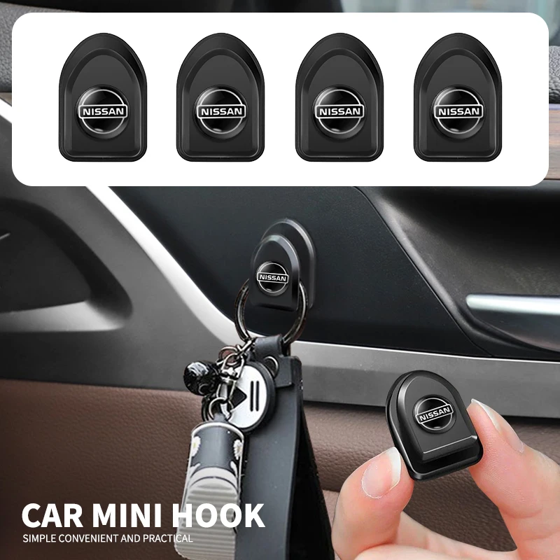 Mini Car Hooks USB Cable Headphones Key Bag Locker Car Storage Accessorys For Nissan Nismo Versa Almera X-Trail Xterra Qashqai