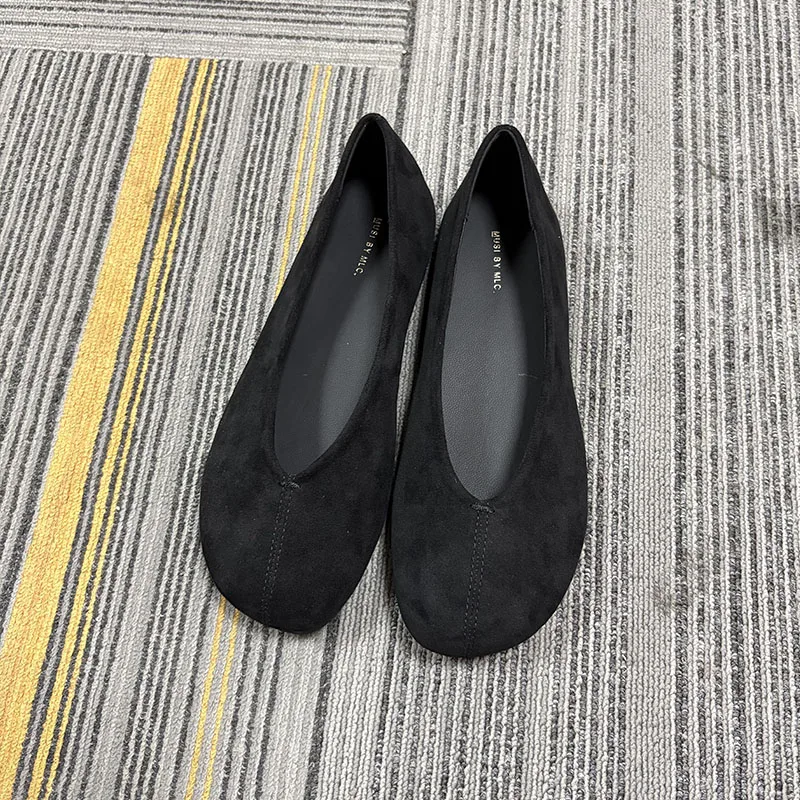 Modische Damen-Ballerinas, flache Schuhe, lässige, flache Damenschuhe, runde Zehen, weiche Damenschuhe. – Detail 4