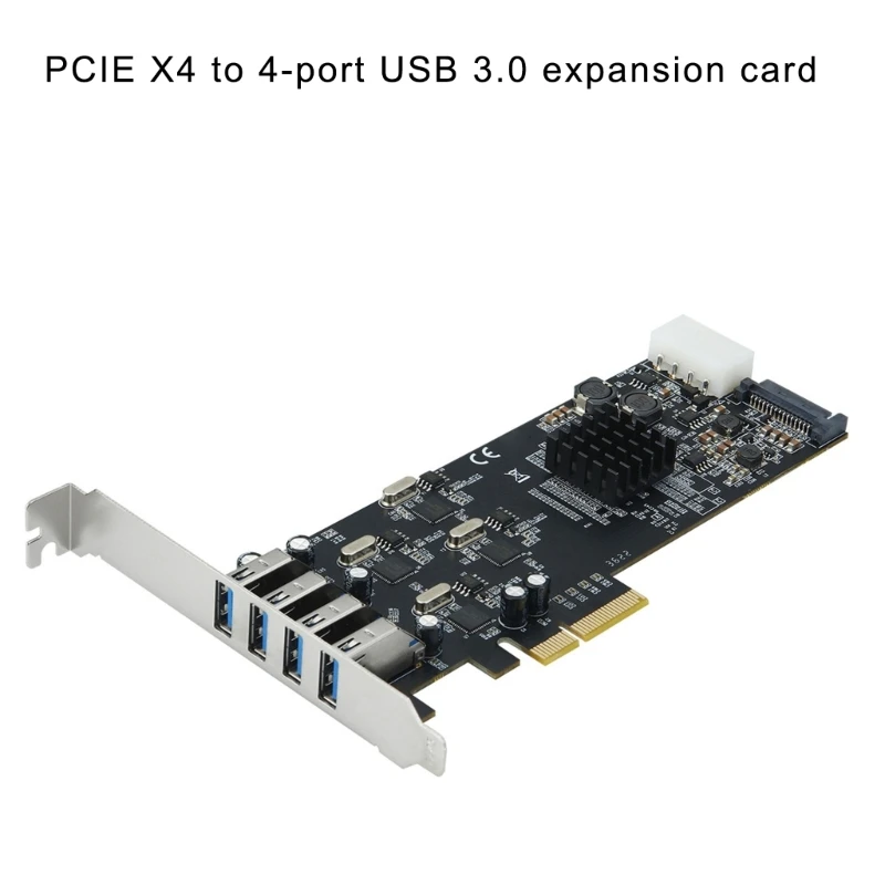 

4 Port USB PCIE Expansion Card PCIE USB Hub Board PCIE to USB3.0 Adapter USB 5Gbps Extensor Adaters