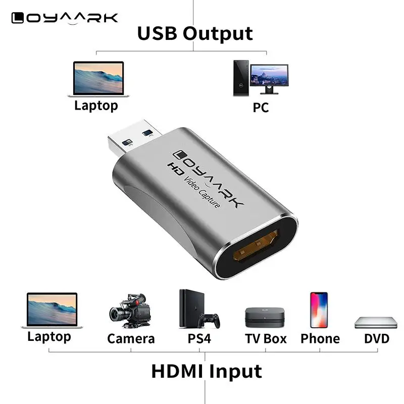 Video Capture Card HDMI 1080p 60fps Game Capture Device Cam Link For PS4 XBOX Phone DVD HD Camera Live Streaming Box Recording