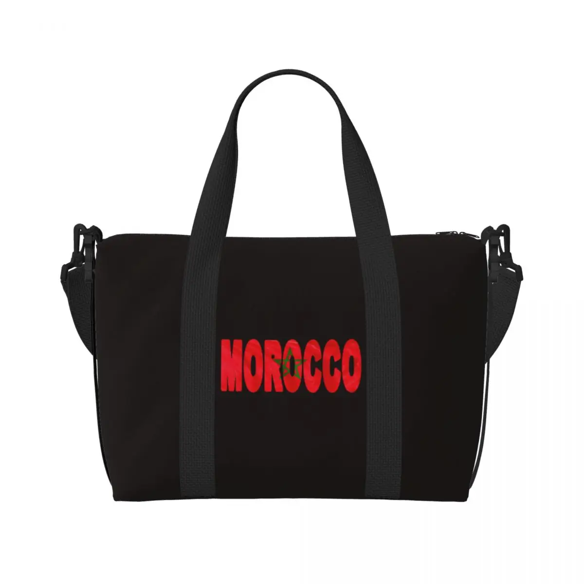 

Travel Bag Morocco Flag Flying In Wind Gym Bag Outdoor Sports Bags Large Luggage Printed Handbag Vintage Fitness Bag For Men