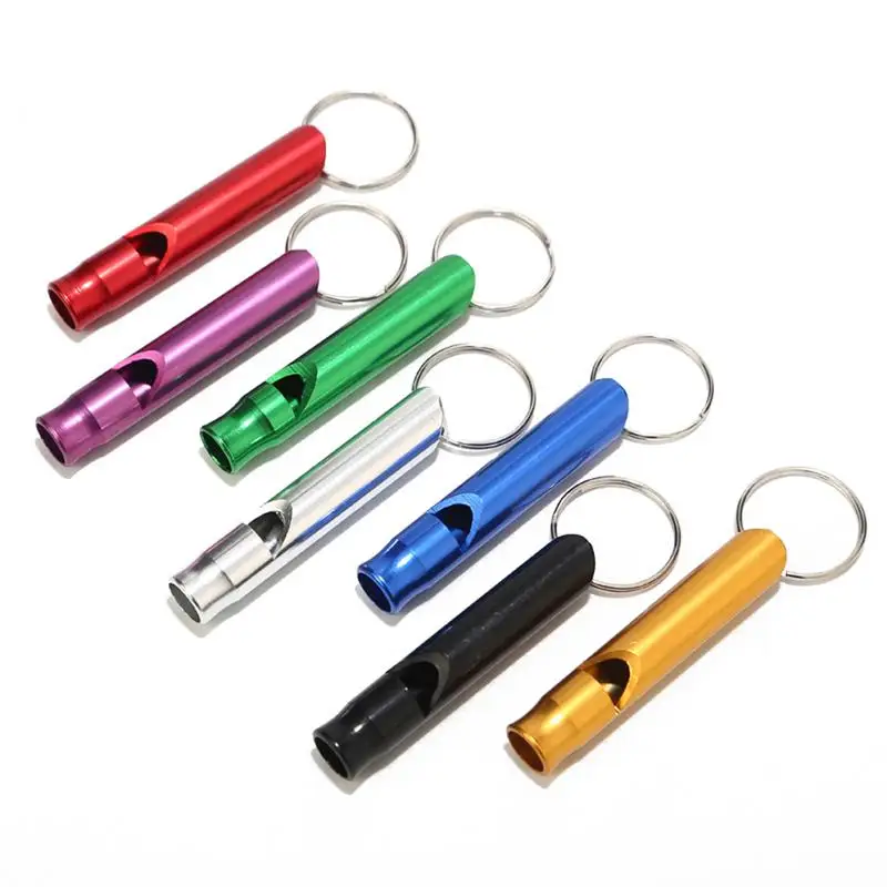 Mini Aluminum Alloy Whistle Keyring, Chaveiro para Outdoor Emergência, Sobrevivência Segurança, Esporte, Camping, Caça