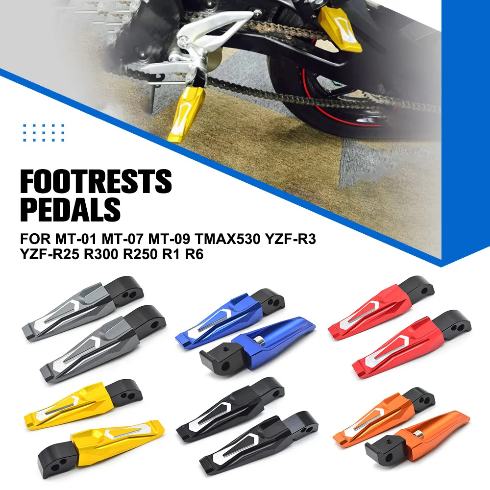 FOR Yamaha MT-01 MT-07 MT-09 TMAX530 YZF-R3 YZF-R25 R300 R250 R1 R6 Rear Passenger Foot Peg Footrest Folding Rearset Motorcycle