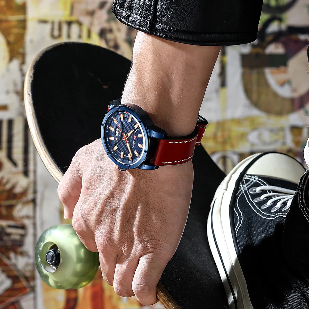 Curren 8376 Belt Quartz Men's Watch Waterproof Luminous Calendar Luxury Fashion Business Watches for Men Relogios Masculino