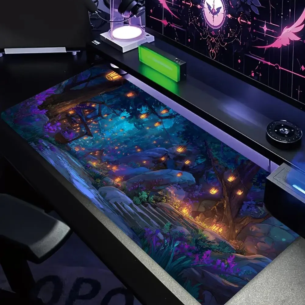 CIFBUY Mouse Pad Mysterious Purple Forest Anti Slip Gaming Desk Mat Smooth Surface For PC Laptop Office Computer Accessories