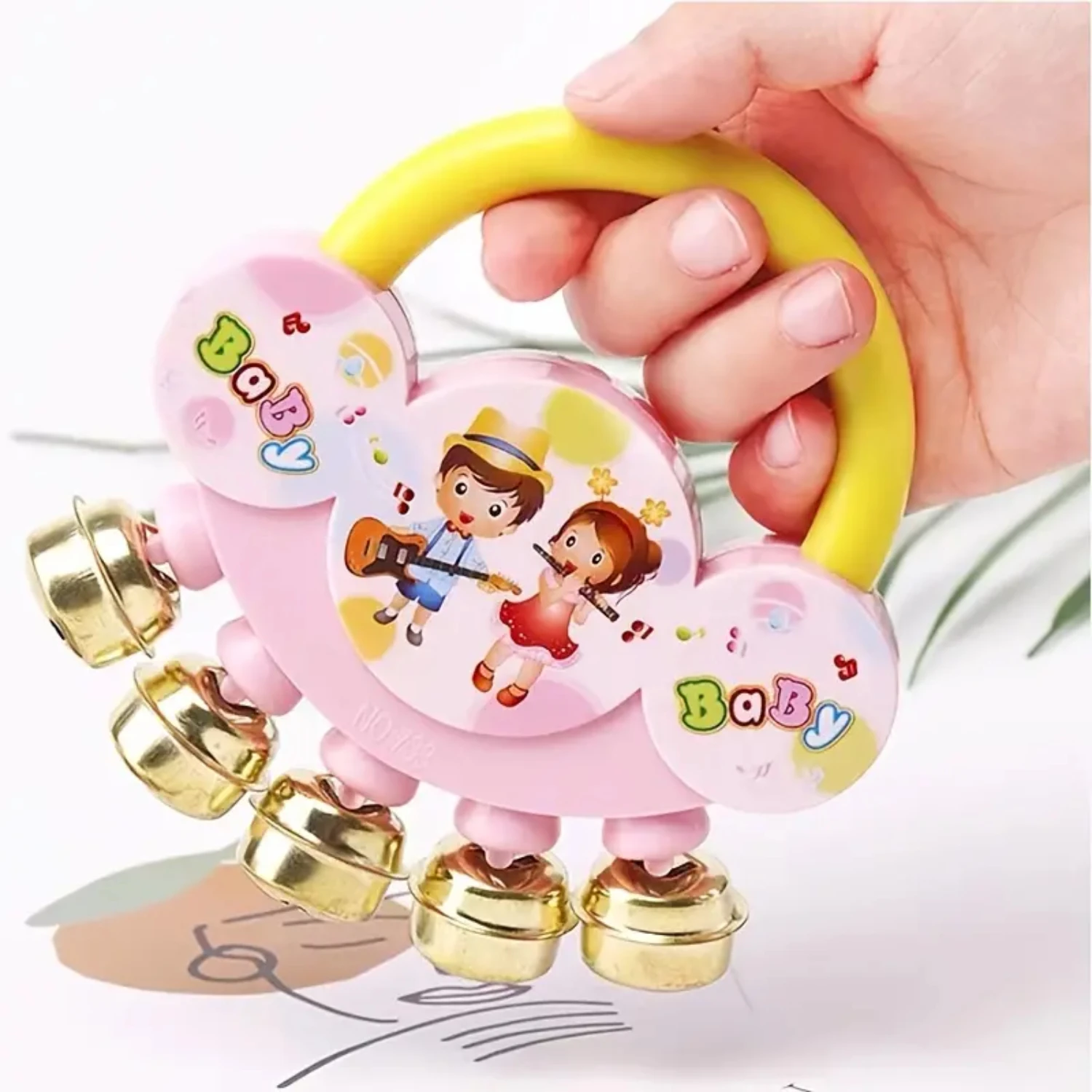 Baby Hand Rattle, Educational Toys For Boy And Girl ,New Metal Bells Baby Hand Rattle Toy Personalized baby rattles Baby gadgets