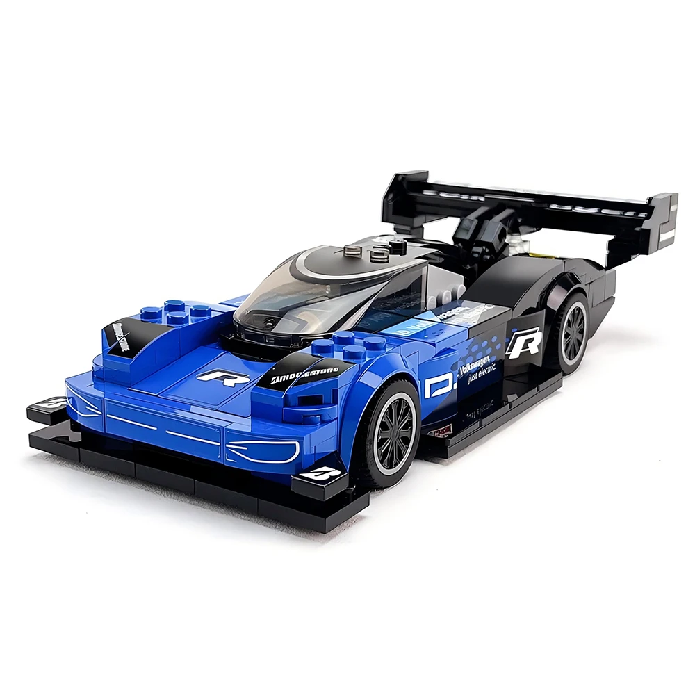 254PCS MOC Speed ​​Champions Hill Climb Super Car Blue Racing Car 1:30 Building Blocks DIY Model Assembly Toys Christmas Gift