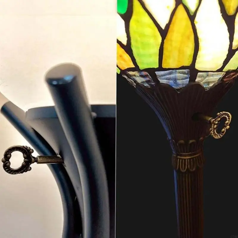 5Pcs Antique Lamp Turn Knob Metal Socket Keys Lamp Twist Knob with 1/2inch Extensions for Table and Floor Lights C7AC