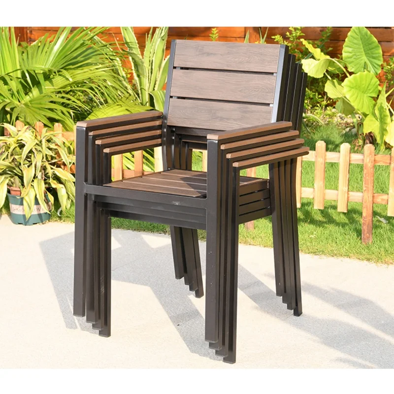 Hot Beach Restaurant Outdoor Terrace Aluminum Furniture Set Dining Table And Chair