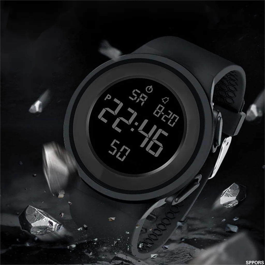 Часы наручные мужские цифровые в стиле милитари, многофункциональные спортивные водонепроницаемые, студенческие электронные