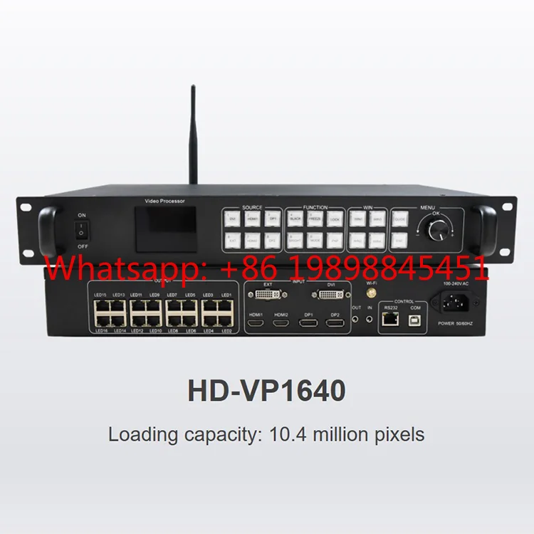 Huidu HD-VP1640 2-in-1 LED Video Processor Controller 10.4M Pixels 16Gigabit Ports 4K@60Hz