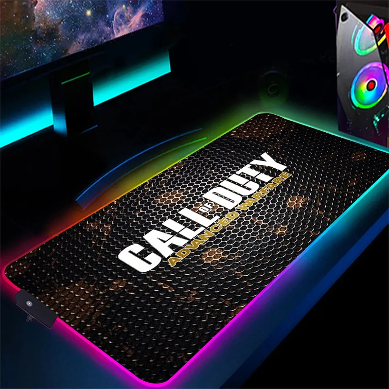 Mousepad Rgb Mouse Pad Call of Duty Desk Mat Gaming Accessories Pc Gamer Keyboard Cabinet Mats Xxl Anime Carpet Large Computer