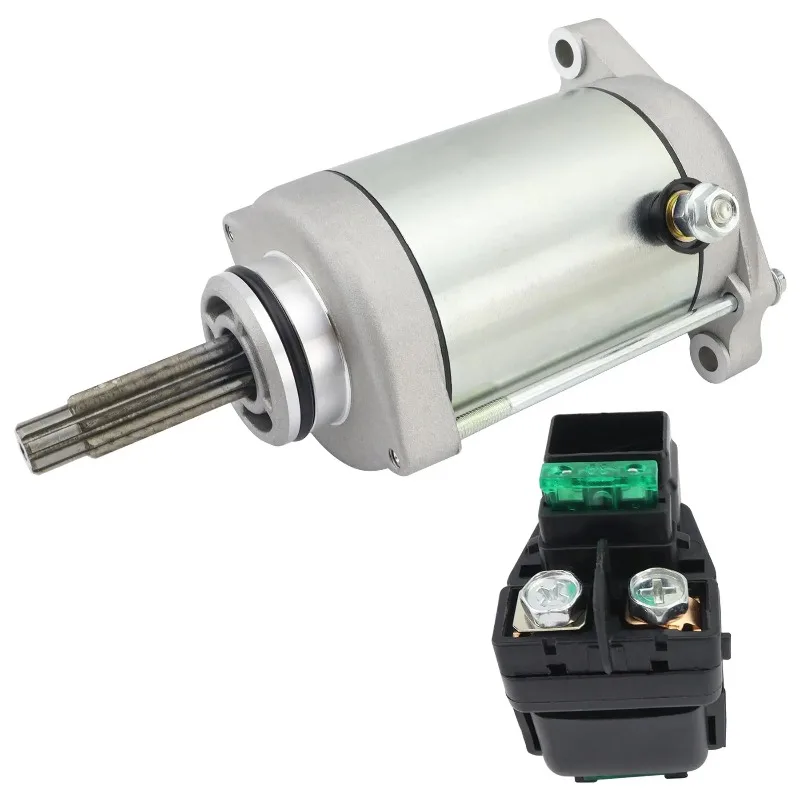 Starter Motor and Relay for 31100-32E00 31100-32E01, for Arctic Cat 3545-001 3545-014, 18865