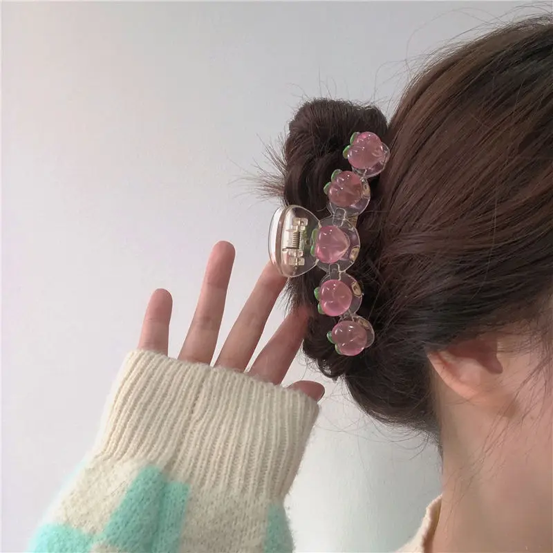 Pink Peach Hair Claws Headband Hairpin Acrílico Hair Crabs Ponytail Clipe Clipes de cabelo Moda Coreano Hair Accessories Presentes Verão