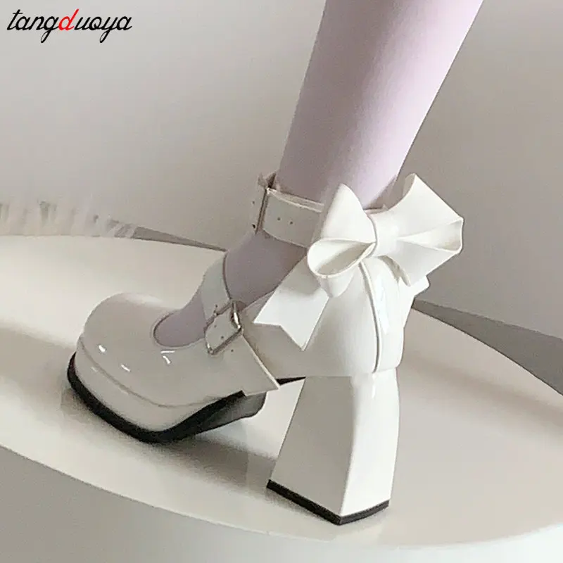 Y2k Chunky Platform High Heels Pumps Women 2024 summer Punk Thick Heel Mary Jane Shoes Lolita Shoes Woman Kawaii Cosplay Shoes