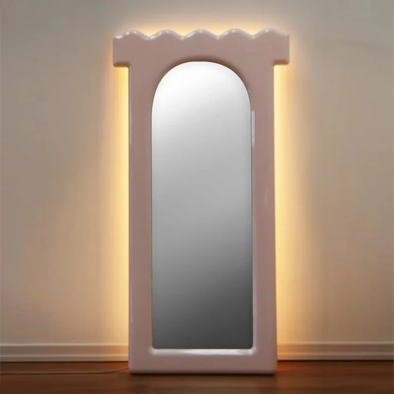 Cloakroom wave full-body mirror irregular wall full-length mirror household floor mirror