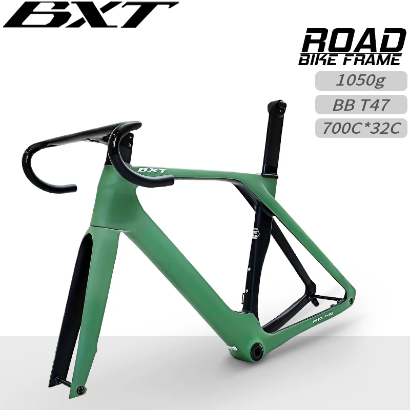 BXT Carbon Road Bike Frame Flat-Mounted Disc Brake Frameset Fully Hidden 700*32C Road Bicycle frameset