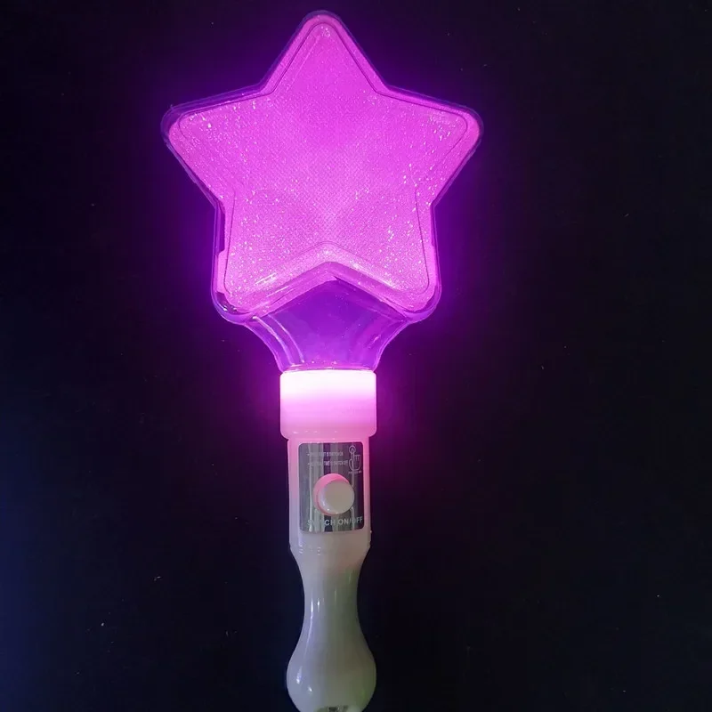 Fun Glowing Colorful Five Pointed Star Flash Light LED Stick Fairy Wand Cheer Luminous Toy Party Decoration glow party