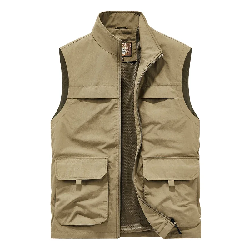 Fishing Vests for Men Camping Vest Sleeveless Jacket Plus Size Outerwear Fashion Workwear Tactical Hunting Multi-pocket Work Man