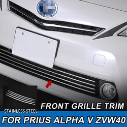 4pcs Front Grille Trim Car Bumper Garnish Molding Trims Car Styling Stainles Steel Accessories For Toyota Prius Alpha ZVW40 V
