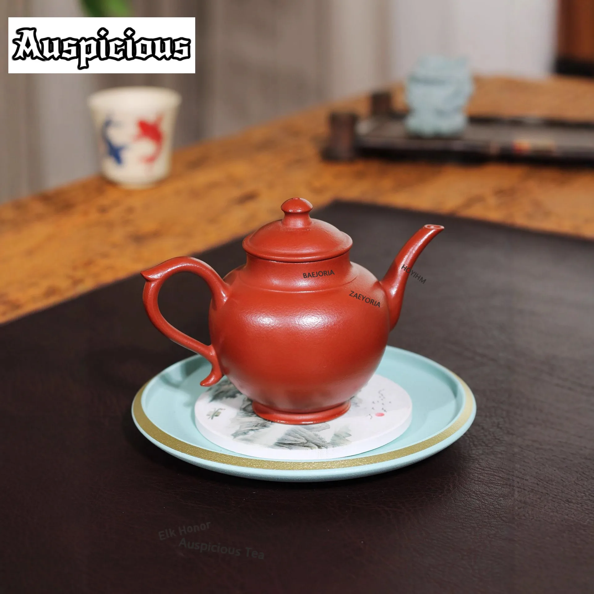230ml Traditional Yixing Purple Clay Teapots Handmade Jade Dew Pot Raw Ore Dahongpao Mud Kettle Zisha Tea Set Tea Ceremony Gift