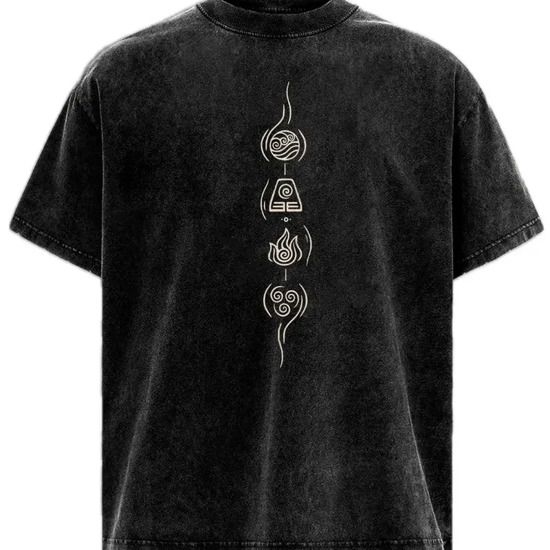 Aang Appa Avatar The Last Airbender Cute Anime Clothing Men Women T-shirt Short Sleeve Washed T Shirt Cotton Tshirt Harajuku Top