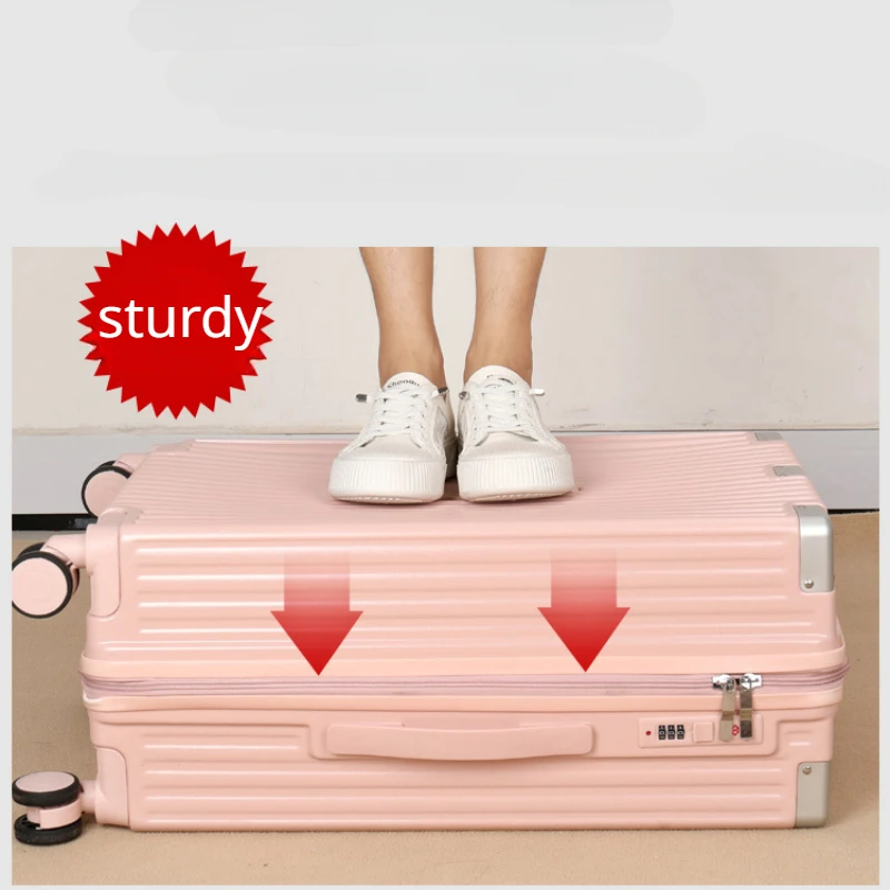 Multi Function Rolling Luggage Students' Large Size Suitcase with 2 Handles Male Female Silent Wheel Trolley Box with Cup Holder