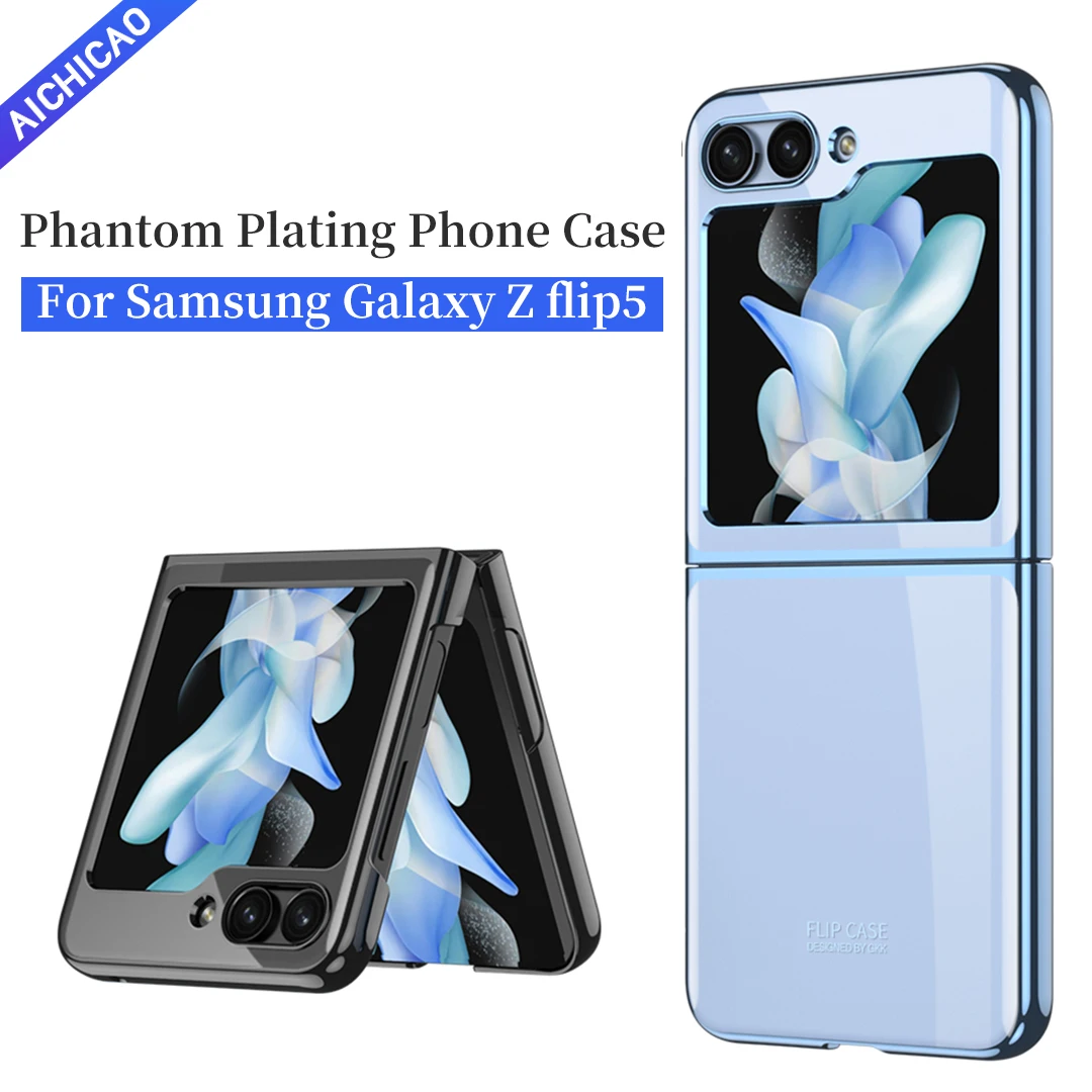 

ACC-Case for Samsung Galaxy Z Flip 5, Electroplating Frame, Ultra-thin, PC Material, Hard Shell, Accessories, 5G case