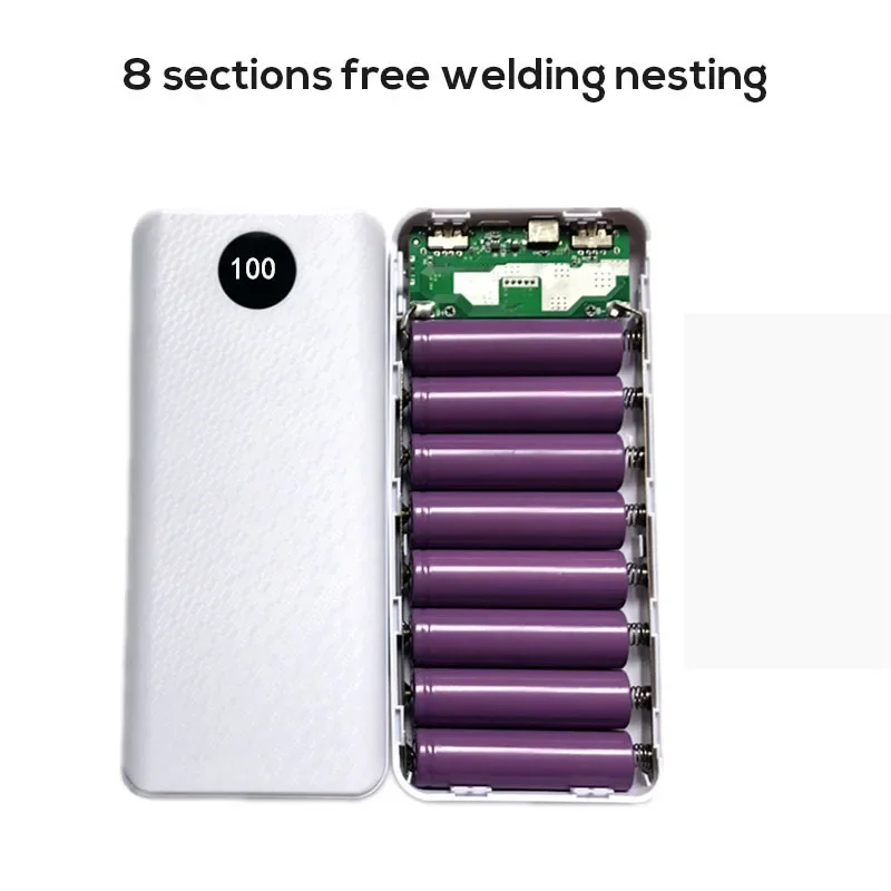 8x18650 Digital Display Power Bank Battery Box Portable DIY Kit Mobile Battery Charger Box Mobile Phone Charger Shell for Iphone
