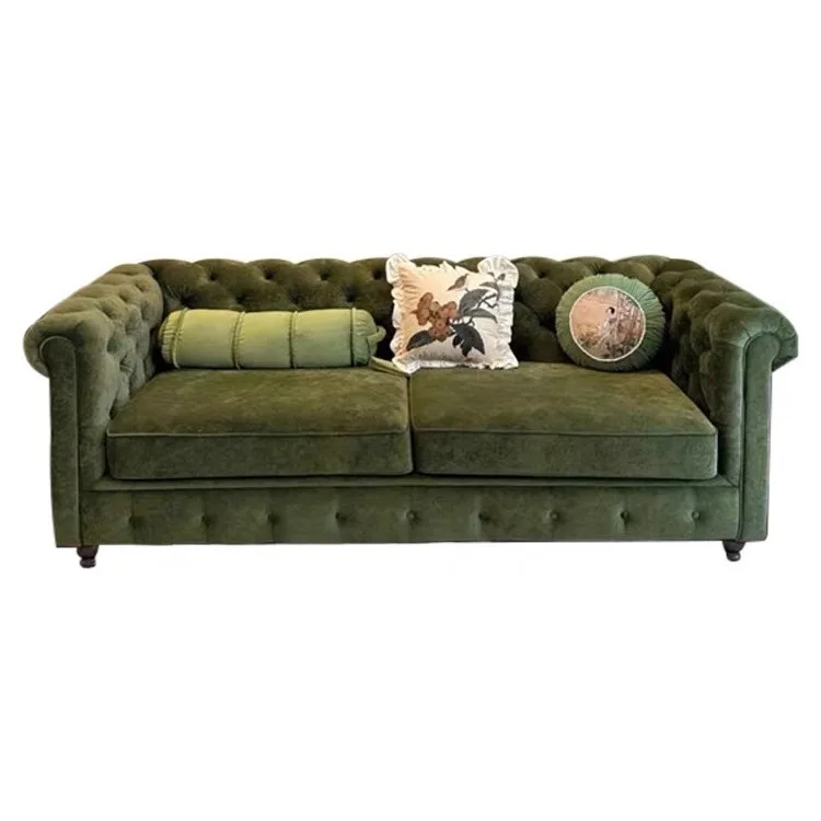 

Американский ретро бархатный тканевый диван, семейная гостиная, маленькая квартира