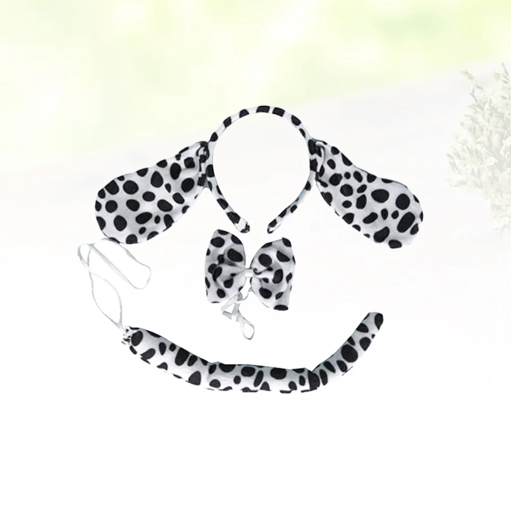 2 قطعة عقال الأذن ربطة القوس فيونكة الذيل مجموعة زي الهالوين التأثيري ملحقات الحفلات للأطفال والكبار زي الكلب