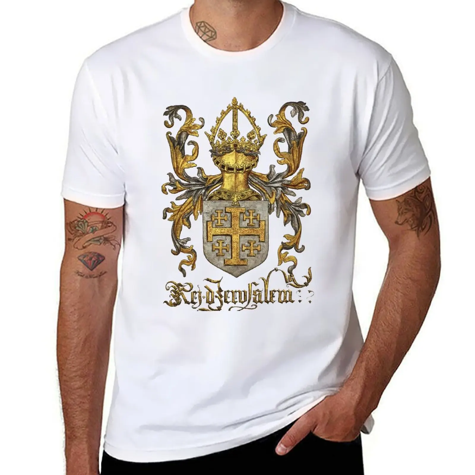 

Jerusalem Arms Livro funny cotton t quality Coat Armeiro-Mor shirts t shirts high brand - man luxury of T-Shirt do of Kingdom
