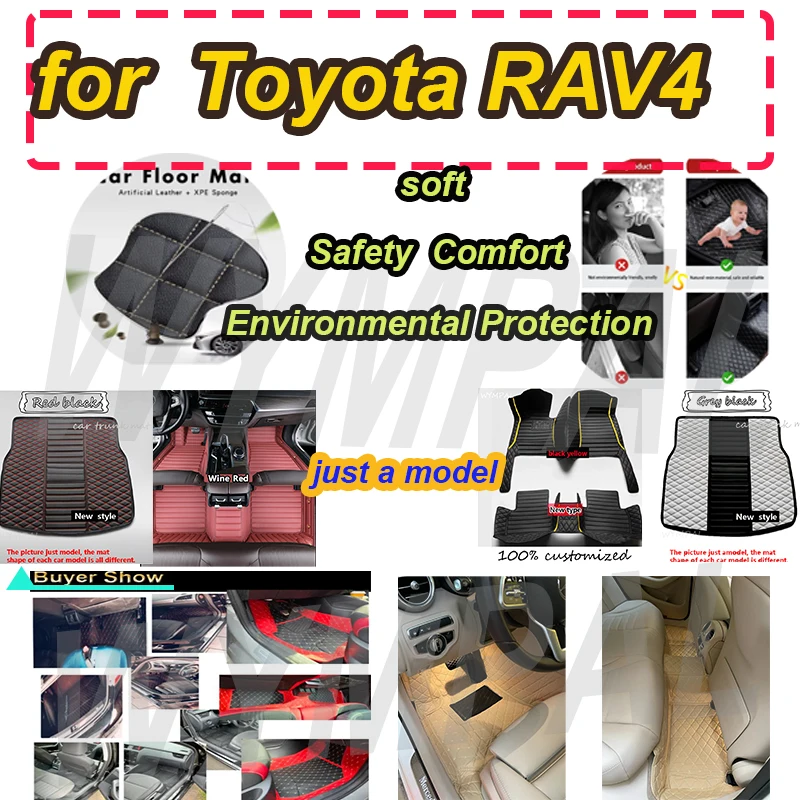 

Роскошные кожаные автомобильные коврики на заказ для Toyota RAV4 2013 2014 2015 2016 2017 2018 2019 Ковры Коврики Подушечки для ног Аксессуары