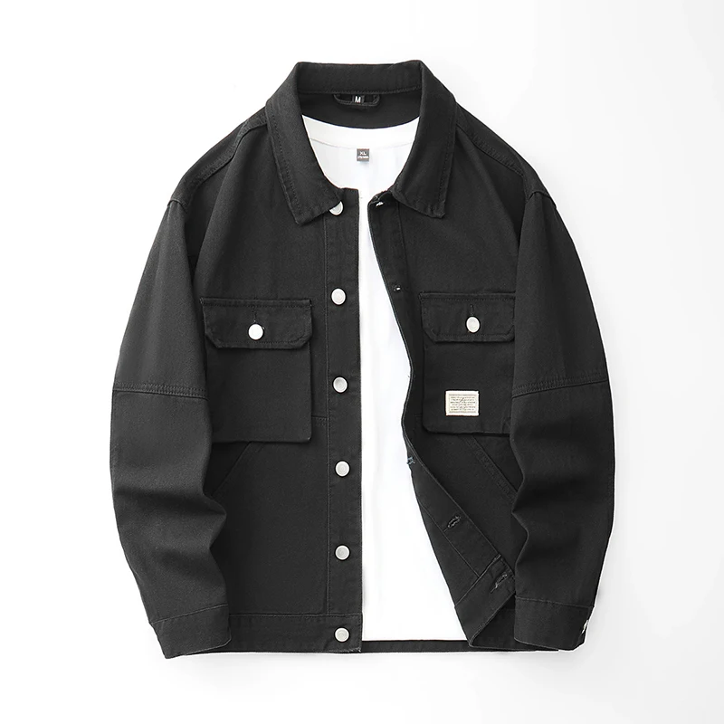 

DLL3020 pure cotton heavy-duty retro denim jacket for men in spring and autumn, new trendy brand, trendy casual spring workwear