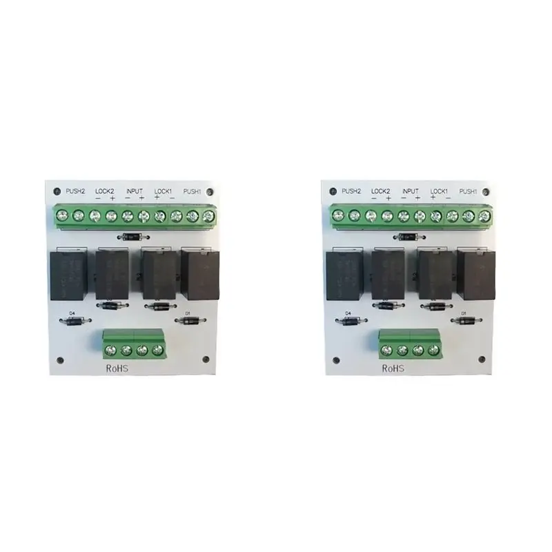 AB41-2X Double Door Interlocking Relay Module For Door Interlock System Fail Safe Lock 69Lx60wx15h(Mm) For Egress Control