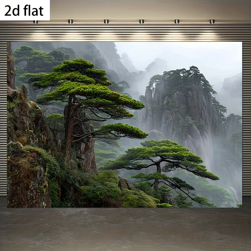 Chinese Landscape Tapestry Polyester Fiber Wall Decoration for Living Room Bedroom Office Home Decorative Artistic Tapestry
