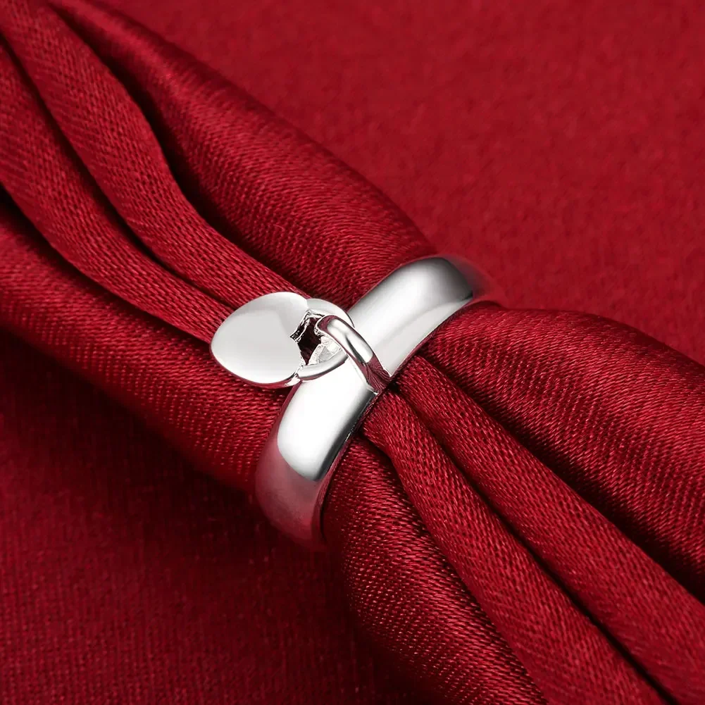 Charm 925 Sterling Silver Rings For Women heart lock size 6/7/8/9/10 Fashion LOVE Wedding Party gift high quality Jewelry