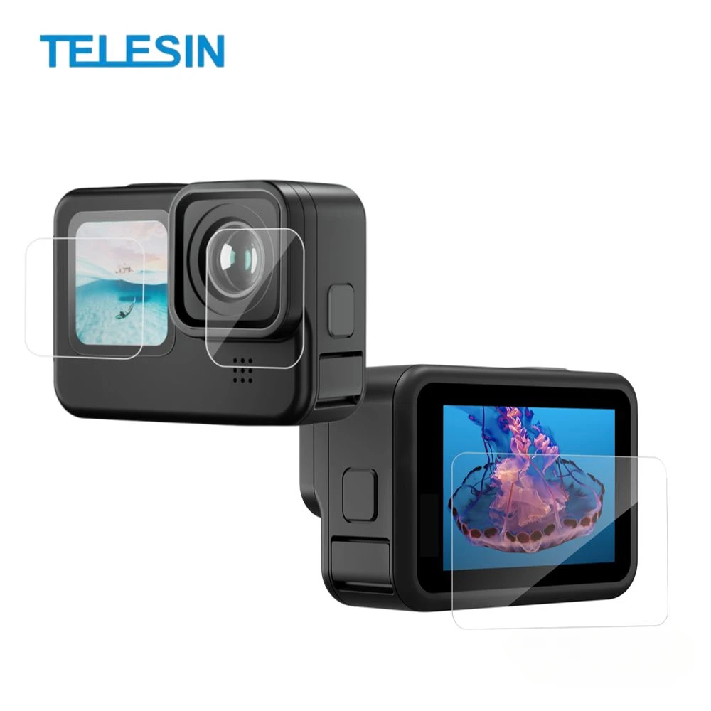 

TELESIN Tempered Film Screen Lens Protector for Gopro Hero 12 11 10 9 Accessories Tempered Glass Front Rear Screen Protector