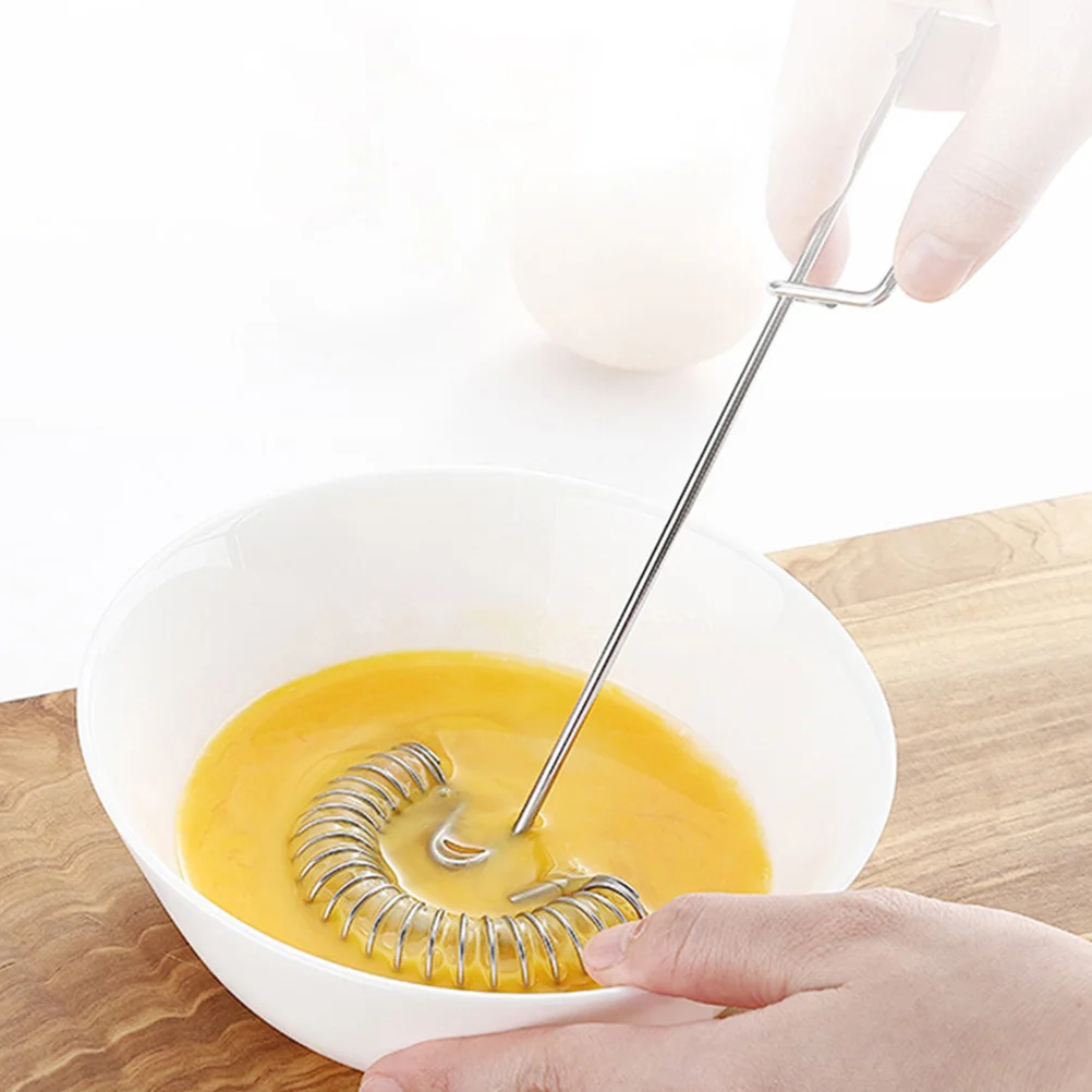 4pcs Stainless Steel Egg Whisk Manual Kitchen Hand Mixer Metal Eggs Tools Hanging Hole Easy Cleaning