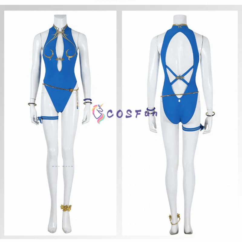 Street Fighter 6 Chun-Li Cosplay Costume Sexy Swimsuit Props Accessories Women Halloween Carnival Party COSFun view 4