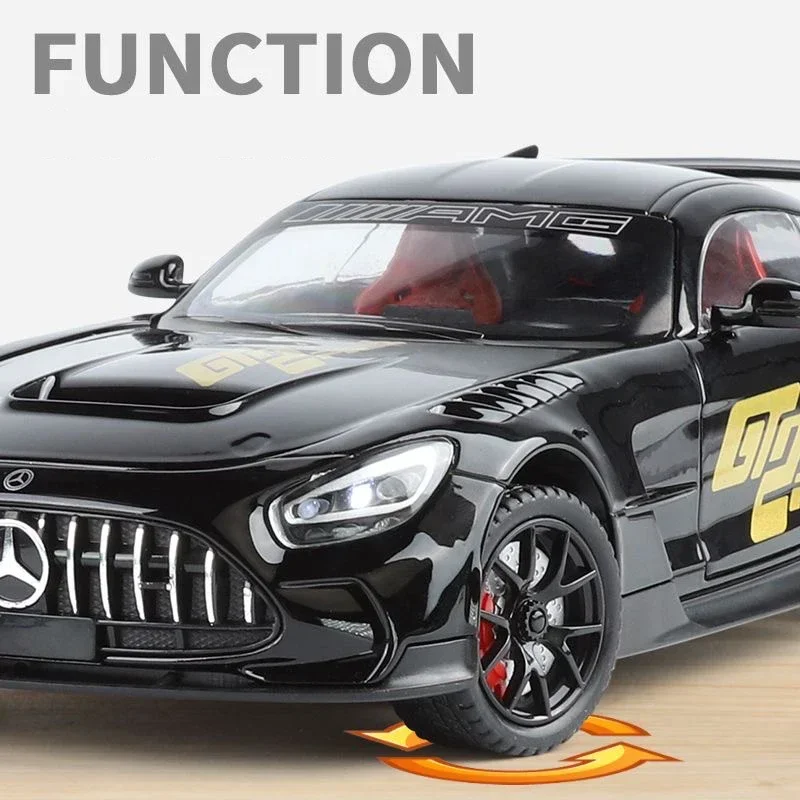 1:24 Mercedes-Benz AMG GT Alloy Superscar Diecast Metal Scale Model Vehicles Sound＆Light Collection Childrens Toy Gifts