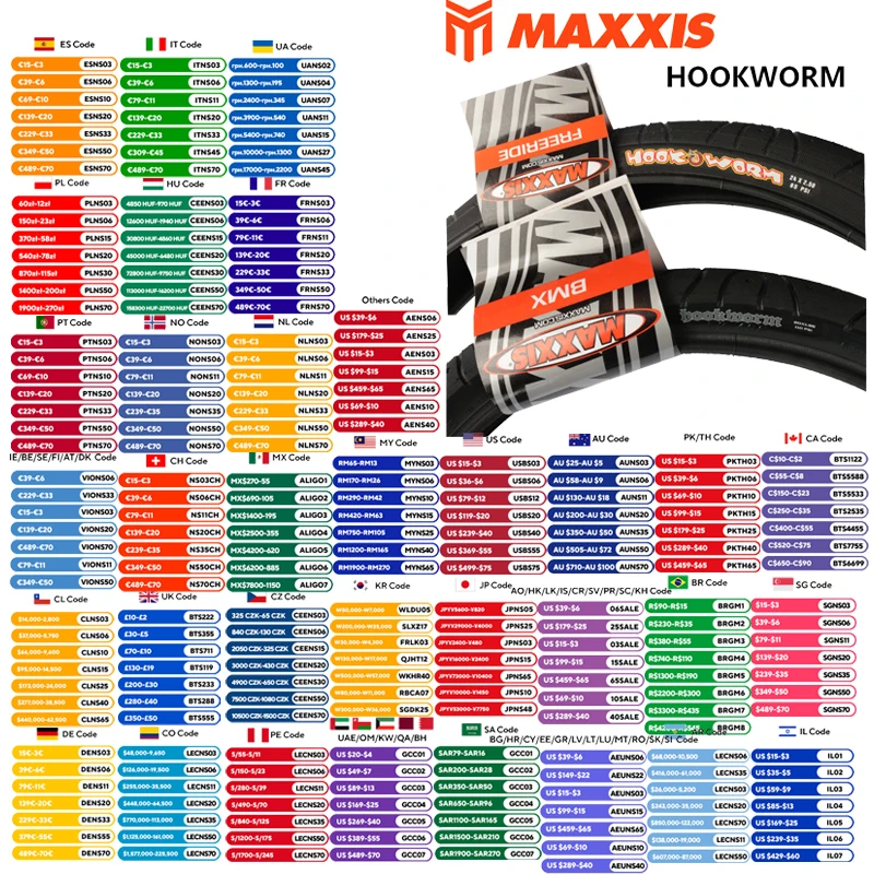 Pneu de fio de aço MAXXIS HOOKWORM 20x1.95 110 PSI 24x2.5/26x2.5/29x2.5/27.5x2.5 65 PSI URBAN FREERIDE Original MAXXIS Pneu de bicicleta