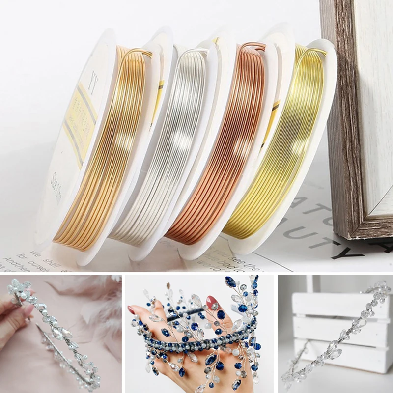 1.5-15meter 1Roll beading Wire Sturdy Vàng hợp kim đồng bạc vàng beading Cord DIY Làm Dây Chuỗi Handmade Phụ kiện