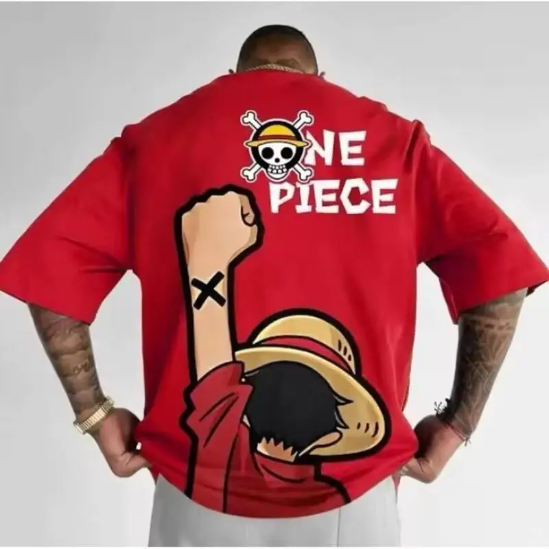 Anime One Piece Luffy Zoro Graphic Print T-Shirt for Men Summer Sports Tees Male Clothes Oversized Unisex Tops Short Sleeves