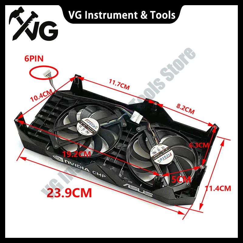 For ASUS DUAL-RTX2060-O12G-EVO Graphics Card Replacement Accessories Brand New Original 6PIN FDC10H12S9-C Case and Fan