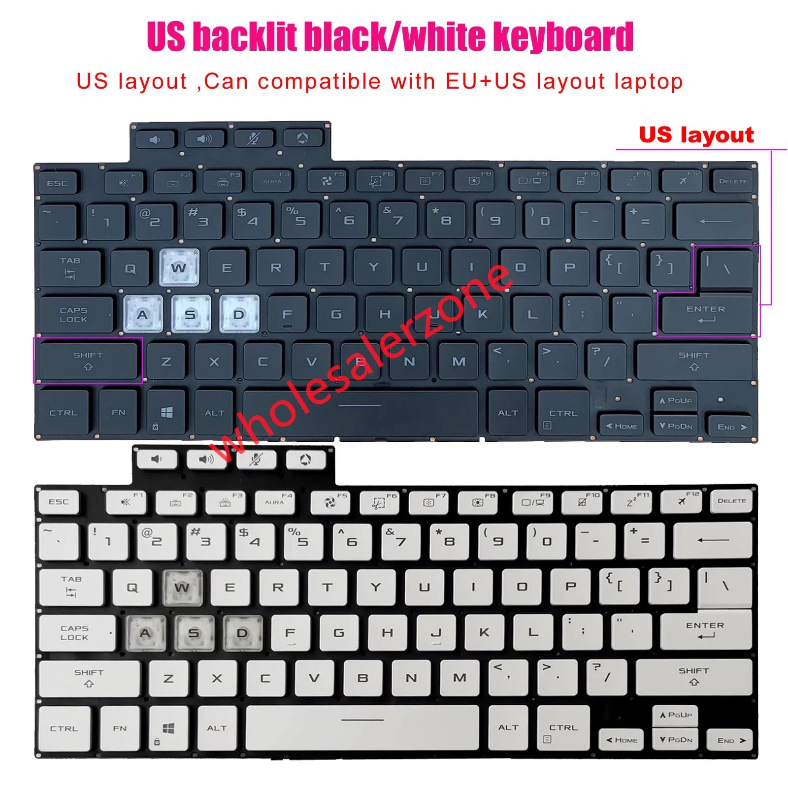 New US Keyboard For ASUS TUF DASH F15 Series FX516 FX516P FX516PR FX516PM series laptop black or white