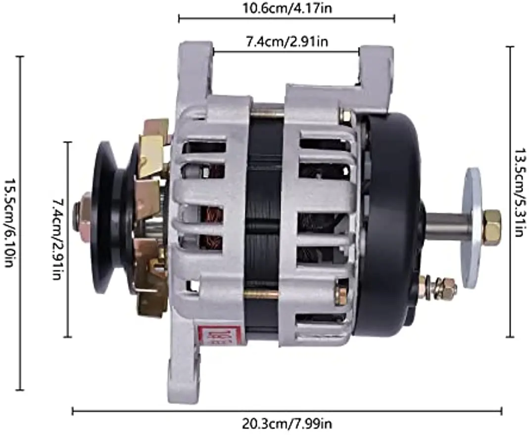 Imagem -03 - Gerador Síncrono de Ímã Permanente Alternador com Roda Dupla Cobre Puro sem Escova Alternador de Baixa Rpm 2000w dc 24v us