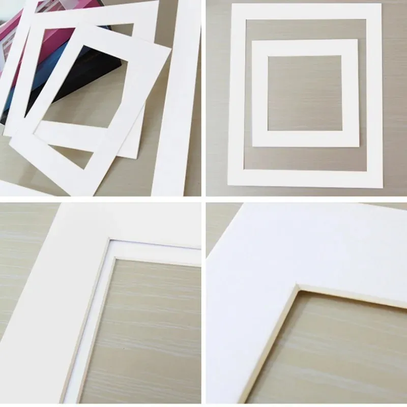 A4 White Rectangle Photo Mat 10pcs, Frame Mount Paper